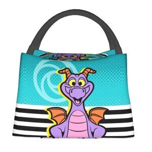 EPCOT Smiling Figment NEW Insulated Lunch Bag Stripes Aqua Disney Retro NWOT